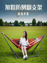Foldable Hammock Stand with Optional Canvas Hammock, Indoor/Outdoor Multi-functional Support Frame
