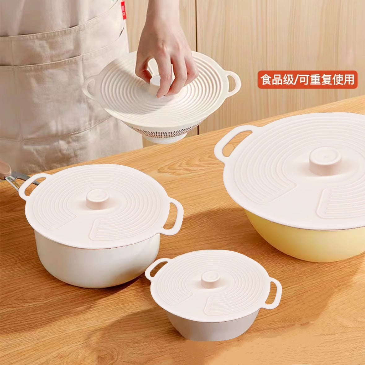 Silicone Food Cover Set for Bowls, Pots, and Cups - Microwave Splatter Guard and Sealing Lids