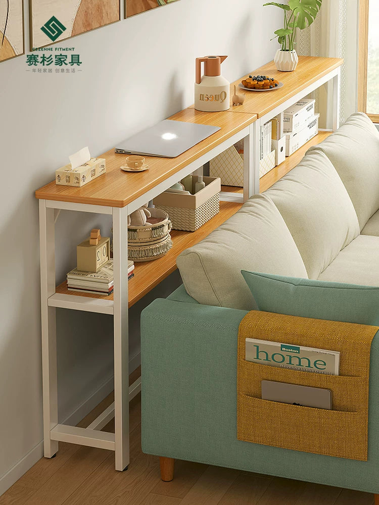Sofa Backrest Storage Rack, Bedside Narrow Gap Cabinet, Wall-Mounted Long Table Storage Organizer