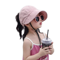 Kids' Sun Protection Hat with Wide Brim for Girls, Quick-Dry Outdoor Baseball Cap
