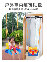 Kids Outdoor Indoor Swing Seat with Ropes and Hooks for Garden Yard Playground
