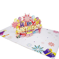 3D Pop-Up Musical Birthday Card with Lights, DIY Handmade Paper Sculpture Greeting Card
