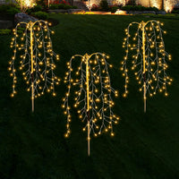 Solar Powered LED Firework Dandelion Garden Stake Lights for Outdoor Landscape Decoration