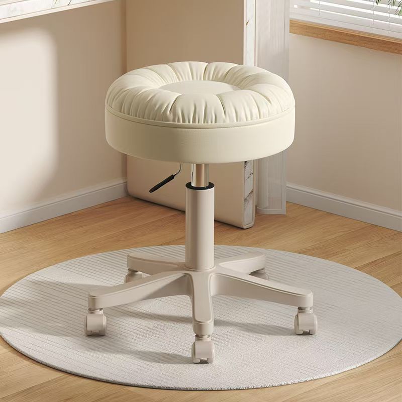 Adjustable Swivel Vanity Stool with Wheels, Modern Makeup Chair for Home, Salon, or Studio