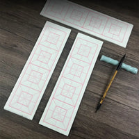White Xuan Paper Calligraphy Practice Grid Paper - Semi-Sized Rice Grid for Brush Pen Calligraphy