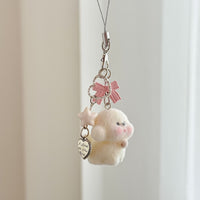 Christmas Snowflake Keychain with Bow Bear Charm for Bags and Phones