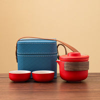 Portable Travel Tea Set with Teapot and Cups for Outdoor Camping and Travel