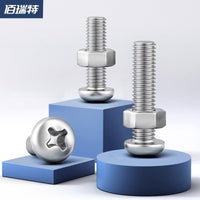 304 Stainless Steel Phillips Pan Head Screw and Nut Assortment Set M2-M10