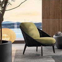 Outdoor Wicker Rattan Sofa Set with Teak Wood Frame for Patio Garden Villa Hotel