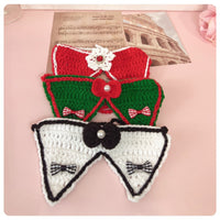 Pet Knitted Bandana or Bow Tie for Cats and Small Dogs, Sweet Crochet Design