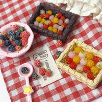 Miniature Clay Raspberry Decorations for Dollhouse & Cake Decor