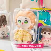 Clear Plush Doll Storage Bag for 10-20cm Dolls, Dustproof Display Carry Case