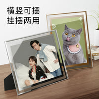 Creative Transparent Crystal Glass Photo Frame for Certificates and Pictures, Desktop Display, A4 Frame