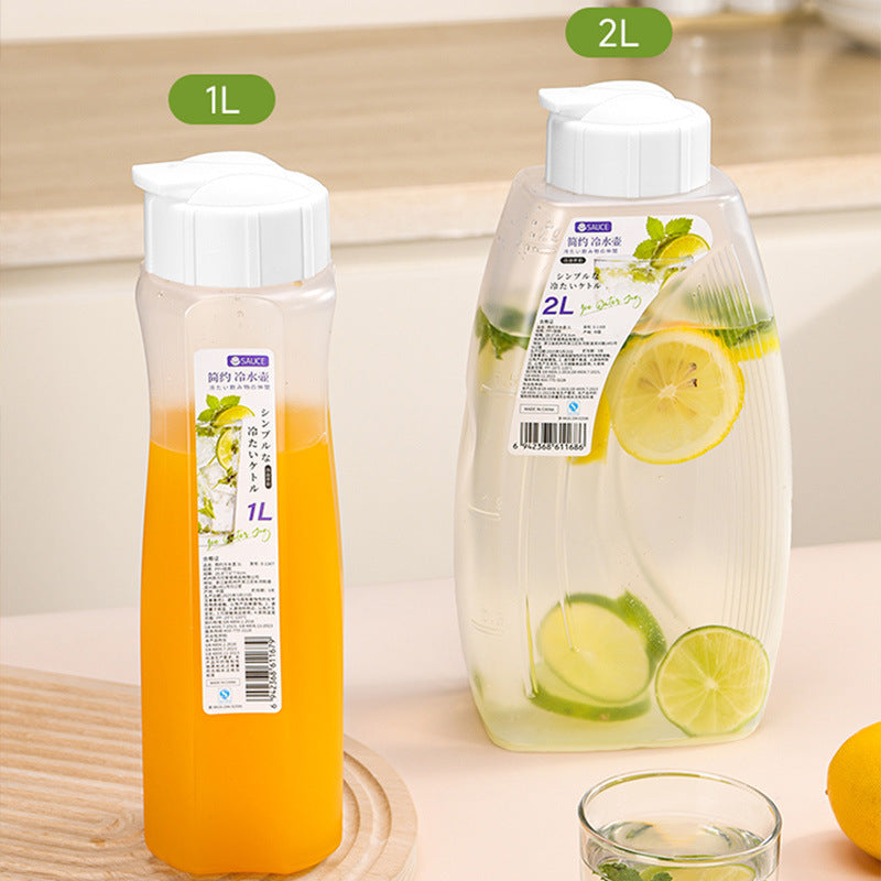 Japanese Style Heat-Resistant Plastic Cold Water Pitcher for Refrigerator, Large Capacity Milk Juice Kettle