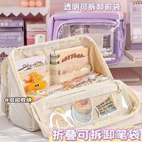 Detachable Clear Large Capacity Pencil Case Multi-layer Standing Stationery Pouch for Students