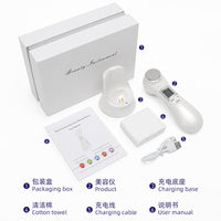 Ultrasonic EMS Electroporation Facial Massager with LED Light Therapy for Home Use