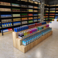 Tiered Display Shelf for Retail Store, Multi-level Island Counter Display Rack for Flowers, Shoes, Hats, Gifts