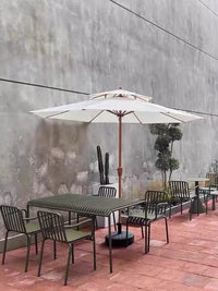 Nordic Wrought Iron Outdoor Patio Dining Set with Backrest Garden Bench