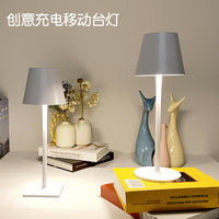 LED Tall Iron Art Table Lamp Rechargeable Night Light for Bedroom Restaurant Ambiance