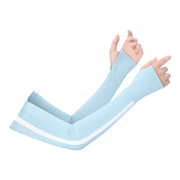 Striped Color Block Cooling Arm Sleeves for Outdoor Sun Protection