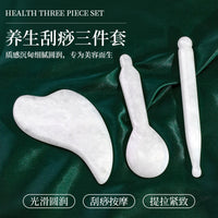 Natural Jade Gua Sha Board Acupressure Pen Facial Scraping Spoon Massage Tool