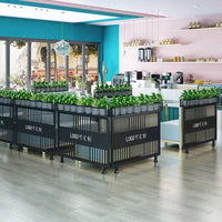 Industrial Style Iron Art Screen Partition with Green Plant Holder for Restaurants & Bars