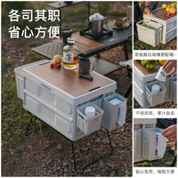 Portable Collapsible Storage Box with Lid for Camping, Picnics, Car, and Outdoor Organization