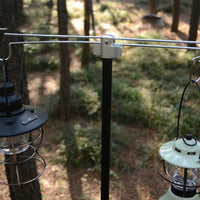 Outdoor Camping Light Stand Pole Aluminum Alloy Portable Telescopic Lamp Post Hanger Lightweight Camping Ground Insert Lamp Holder Double Hook
