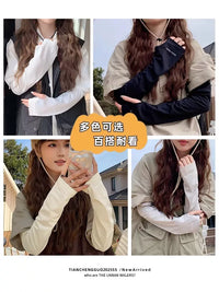 Loose Ice Silk Sun Protection Arm Sleeves for Women - UV Protection Cycling Arm Covers
