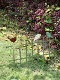 Decorative Bird Garden Fence Panel for Climbing Plants, Outdoor Iron Art Trellis Border Edging
