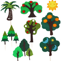 Christmas Felt Tree Cake Toppers Forest Theme Decorations
