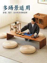 Handwoven Straw Meditation Cushion Round Yoga Floor Pillow