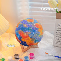 DIY Hand-Painted Moon Lamp Kit for Kids - Educational Night Light Craft Toy