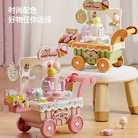 Kids' Electric Musical Ice Cream & Candy Cart Play Set with Lights & Sounds, 38-Piece