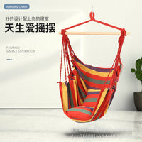 Indoor Outdoor Hanging Rope Hammock Chair with Wooden Bar for Adults and Children