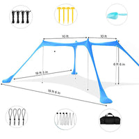 Lycra Stretch Beach Sunshade Tent with Poles for Outdoor Camping Fishing Park