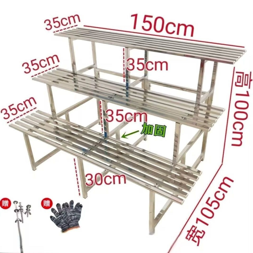 Stainless Steel Multi-Tier Plant Stand for Indoor Outdoor Balcony Garden