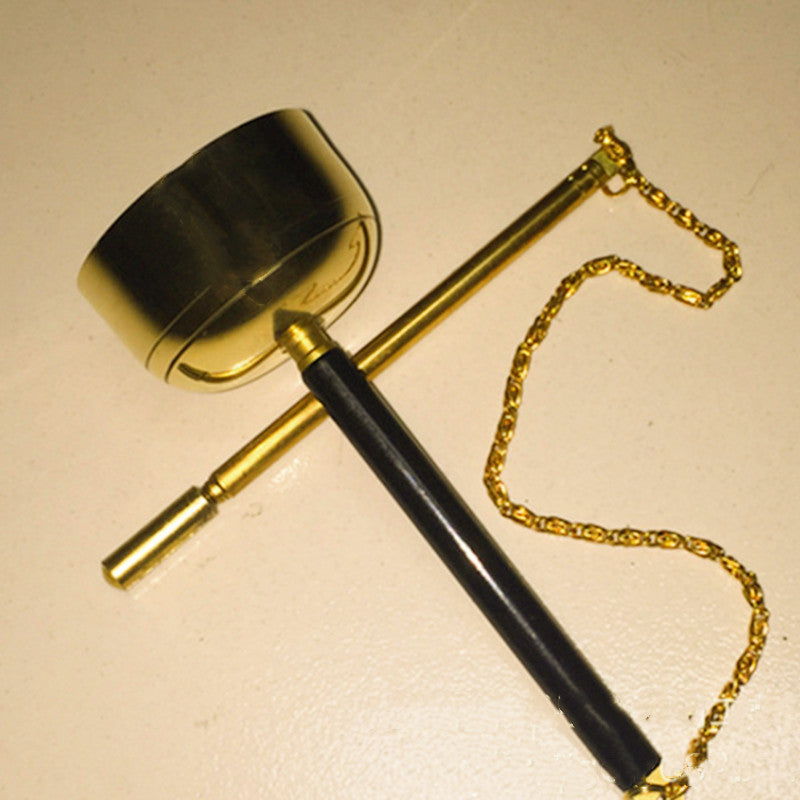 Retractable Buddhist Singing Bowl with Handle for Altar and Desktop Decor