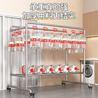 Stainless Steel Garment Rack with Wheels, Single Rod, Adjustable Height