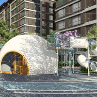 Outdoor Playground Combination Slide Set with Climbing Net and Swings for Parks and Communities