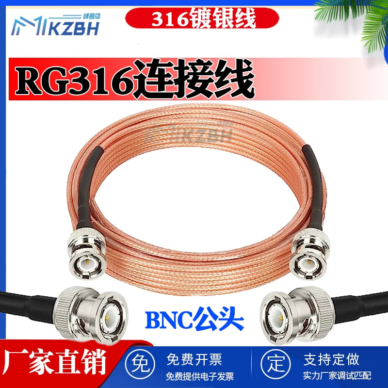 BNC Male to Male Coaxial RF Cable 50 Ohm RG316 Low Loss Extension Cable for Oscilloscope Q9 Signal