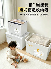 Huanlong Large Capacity Thickened Plastic Storage Box with Lid for Home Organization