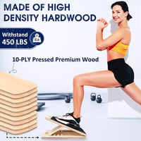 Wooden Slant Board Calf Stretcher for Office and Home Use - Professional Fitness Leg Stretcher