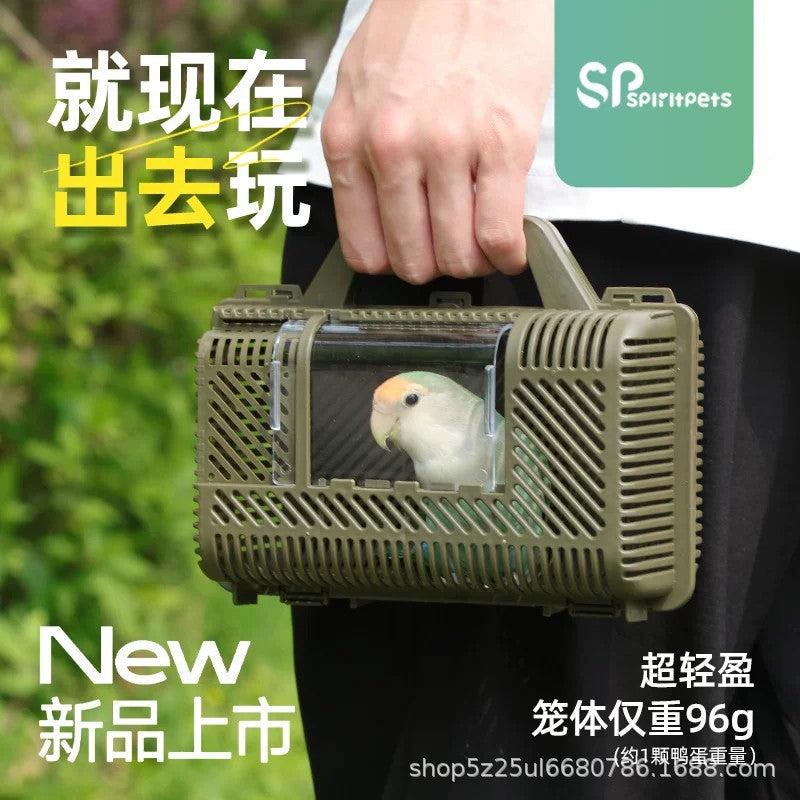 Portable Parrot Carrier Cage for Small Birds - Travel Backpack for Budgies, Lovebirds, and Cockatiels