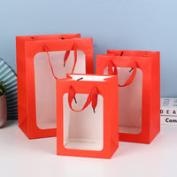 Windowed Gift Bag with Handle for Flowers and Presents