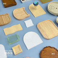 Miniature Dollhouse Baking Tray Collection with Baking Paper