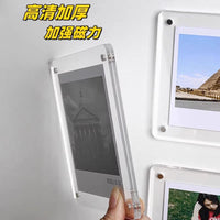 Acrylic Magnetic Photo Frame for Instant Prints and Small Cards, Double-Sided Transparent Display Stand