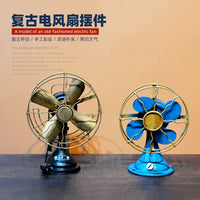 Vintage Iron Art Fan Model Ornament for Cafe Bar Restaurant Decor