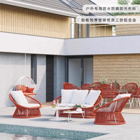 Outdoor Wicker Sofa Set Aluminum Alloy Frame Weatherproof Patio Garden Furniture