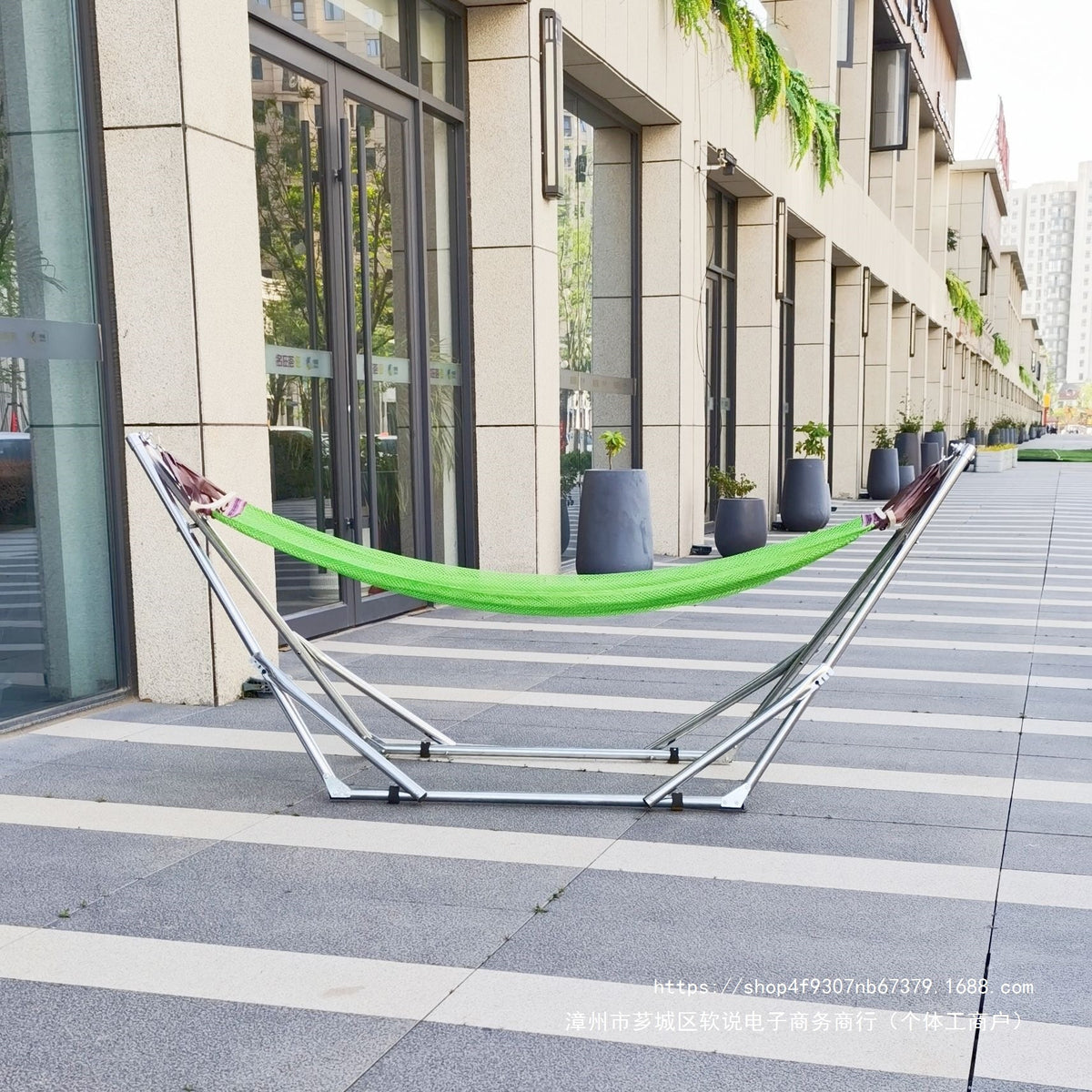 Foldable Hammock Stand with Large Hammock Net for Outdoor Camping and Indoor Napping